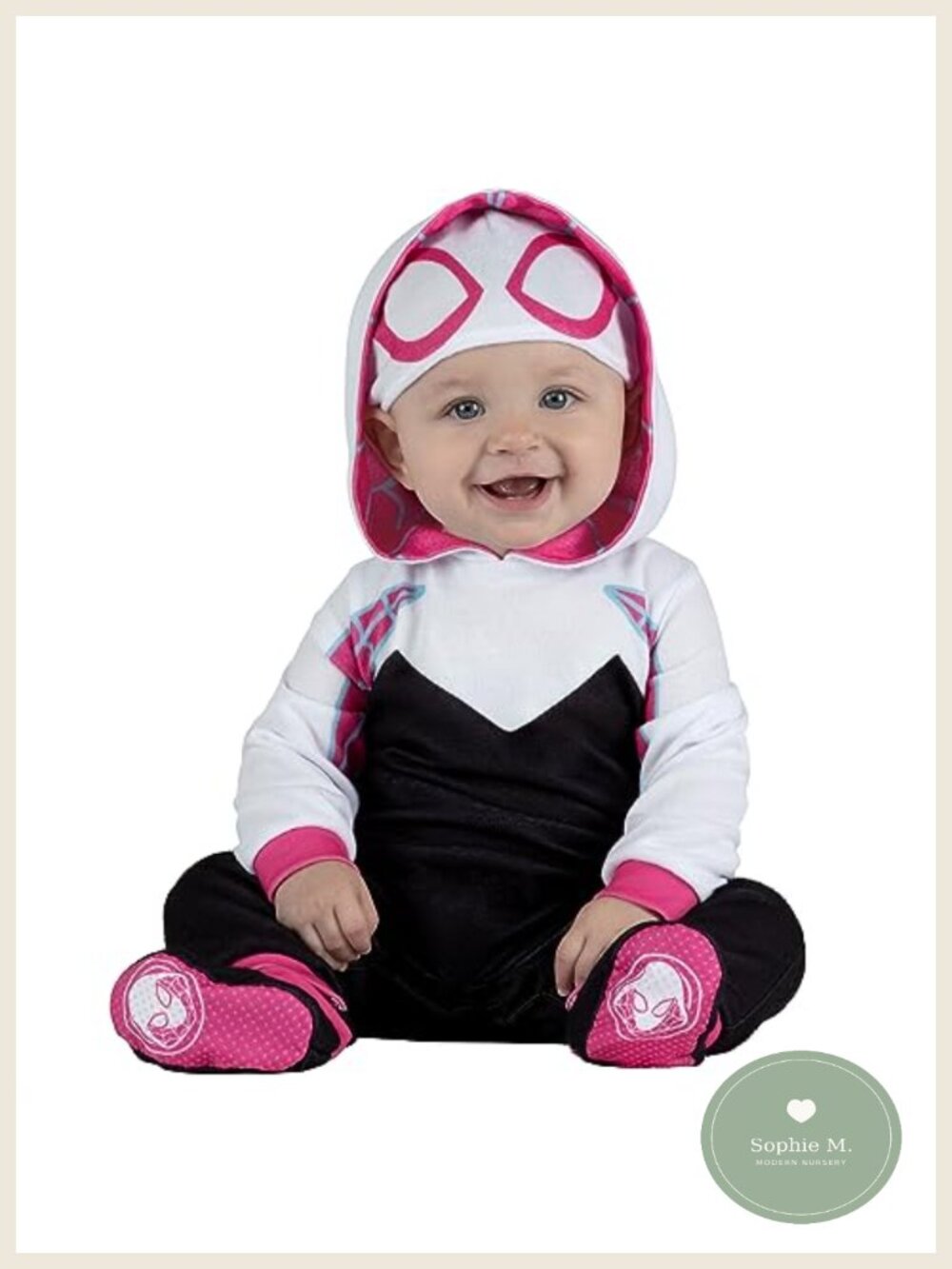 Marvel Spider-Gwen Infant Deluxe Halloween Costume Hooded Jumpsuit with Booties